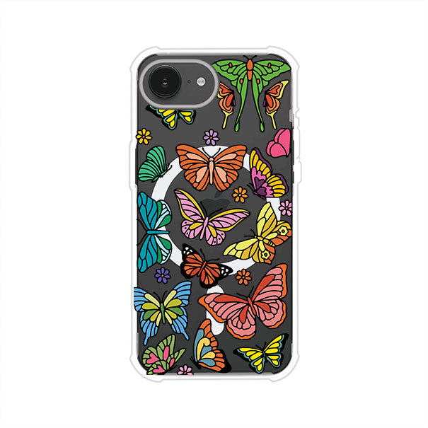 Funda transparente para iPhone con diseño aesthetic de mariposas de colores – Butterfly Haze de Remark Mx