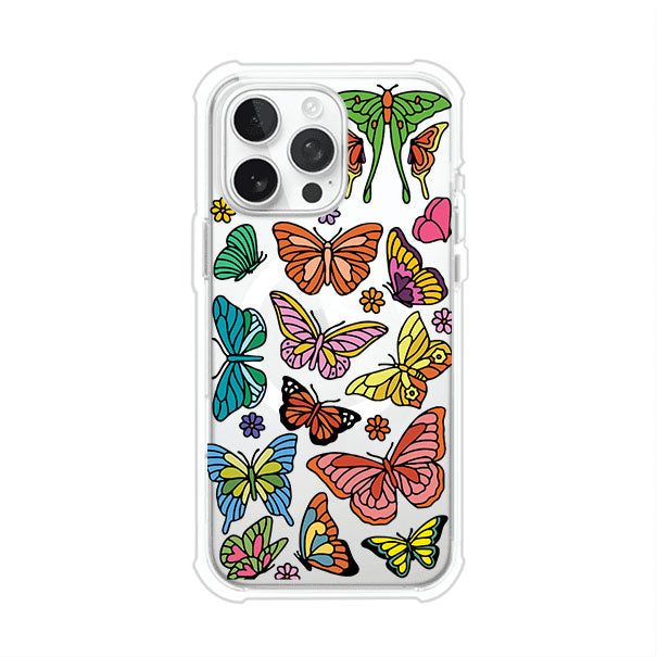 Funda transparente para iPhone con diseño aesthetic de mariposas de colores – Butterfly Haze de Remark Mx