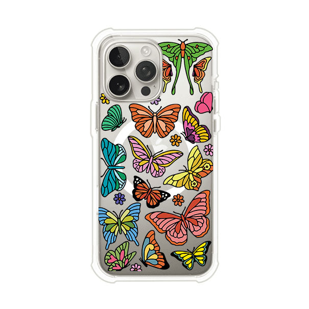 Funda transparente para iPhone con diseño aesthetic de mariposas de colores – Butterfly Haze de Remark Mx