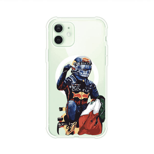 Funda para iPhone con ilustración de Checo Pérez, diseño Red Bull Racing, estilo artístico – Remark Mx
