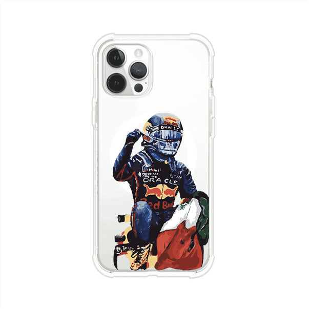 Funda para iPhone con ilustración de Checo Pérez, diseño Red Bull Racing, estilo artístico – Remark Mx