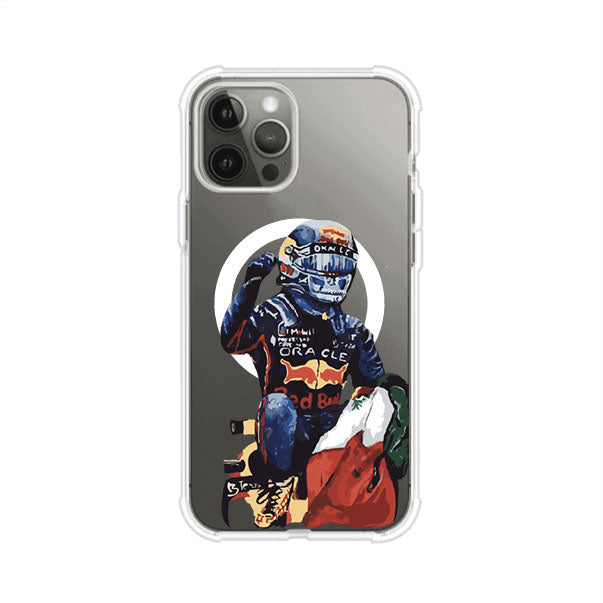 Funda para iPhone con ilustración de Checo Pérez, diseño Red Bull Racing, estilo artístico – Remark Mx