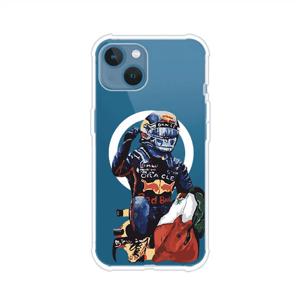 Funda para iPhone con ilustración de Checo Pérez, diseño Red Bull Racing, estilo artístico – Remark Mx