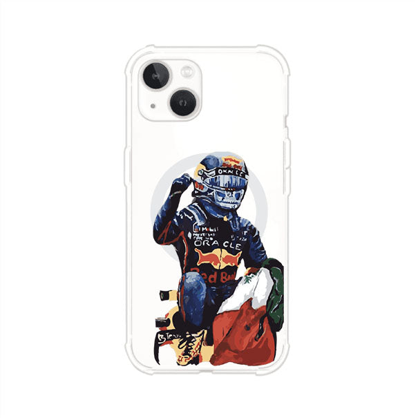 Funda para iPhone con ilustración de Checo Pérez, diseño Red Bull Racing, estilo artístico – Remark Mx