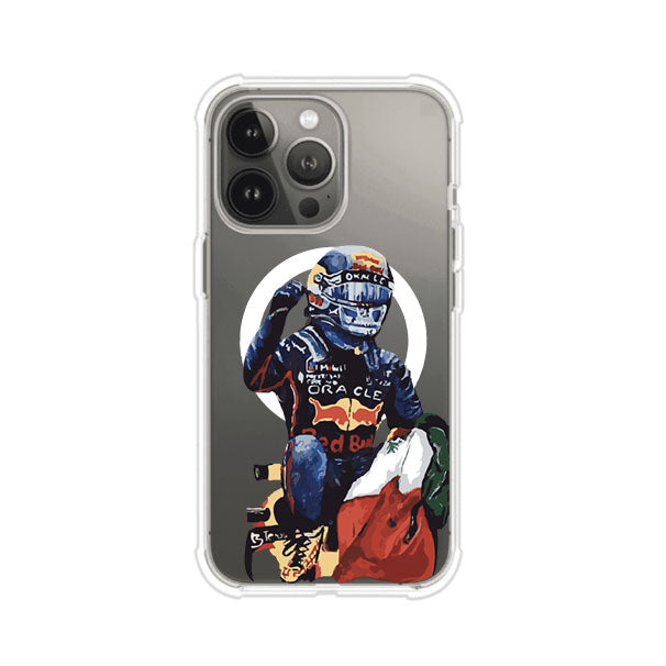 Funda para iPhone con ilustración de Checo Pérez, diseño Red Bull Racing, estilo artístico – Remark Mx