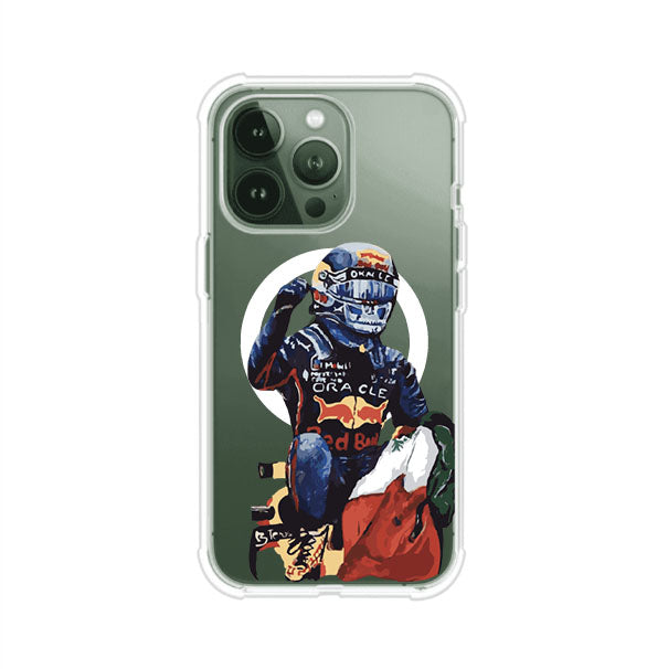 Funda para iPhone con ilustración de Checo Pérez, diseño Red Bull Racing, estilo artístico – Remark Mx