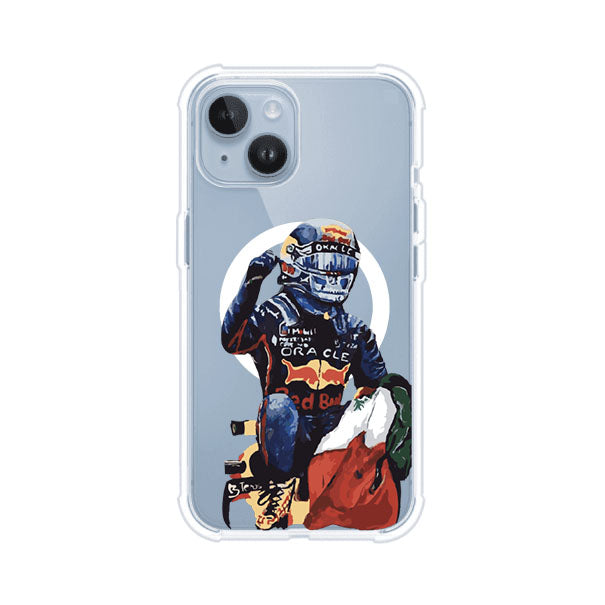 Funda para iPhone con ilustración de Checo Pérez, diseño Red Bull Racing, estilo artístico – Remark Mx