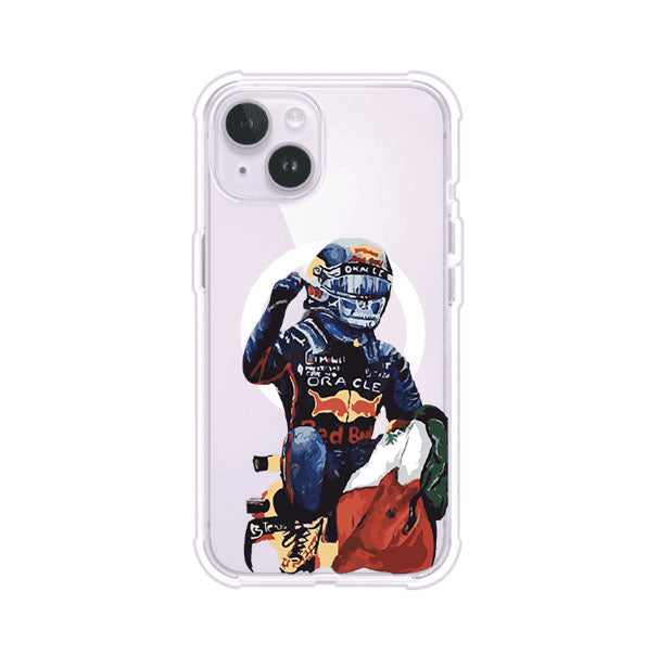 Funda para iPhone con ilustración de Checo Pérez, diseño Red Bull Racing, estilo artístico – Remark Mx