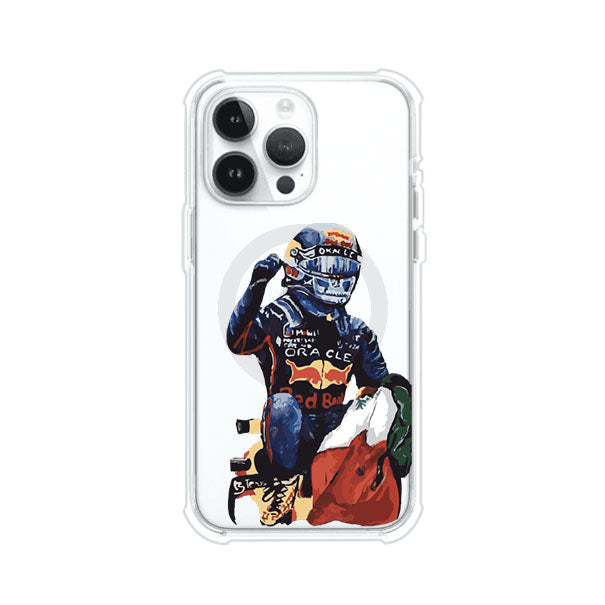 Funda para iPhone con ilustración de Checo Pérez, diseño Red Bull Racing, estilo artístico – Remark Mx