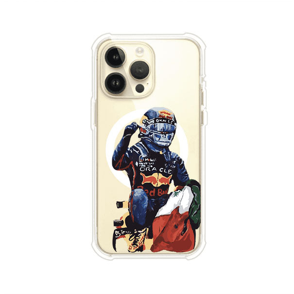 Funda para iPhone con ilustración de Checo Pérez, diseño Red Bull Racing, estilo artístico – Remark Mx
