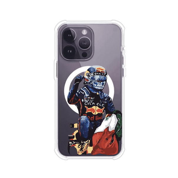 Funda para iPhone con ilustración de Checo Pérez, diseño Red Bull Racing, estilo artístico – Remark Mx