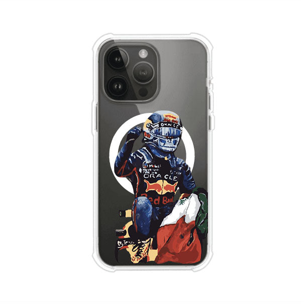 Funda para iPhone con ilustración de Checo Pérez, diseño Red Bull Racing, estilo artístico – Remark Mx
