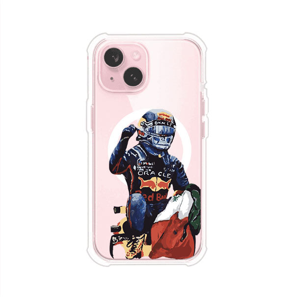 Funda para iPhone con ilustración de Checo Pérez, diseño Red Bull Racing, estilo artístico – Remark Mx