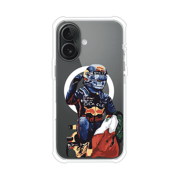 Funda para iPhone con ilustración de Checo Pérez, diseño Red Bull Racing, estilo artístico – Remark Mx