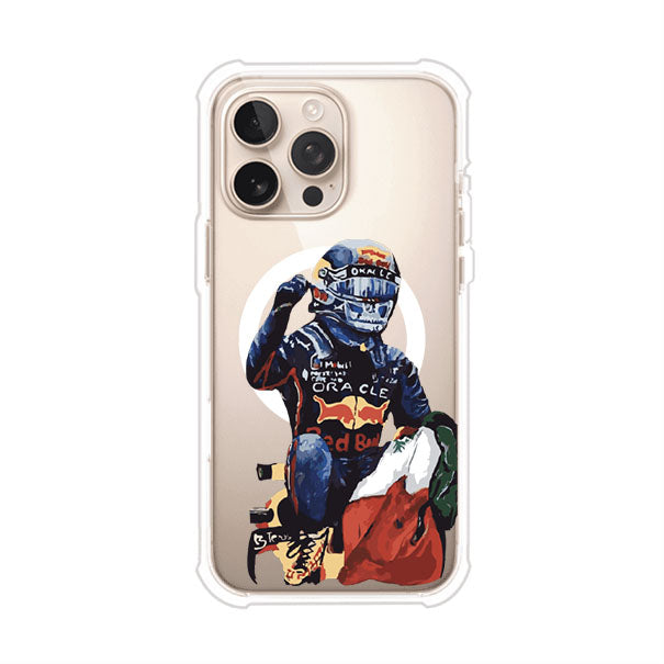 Funda para iPhone con ilustración de Checo Pérez, diseño Red Bull Racing, estilo artístico – Remark Mx