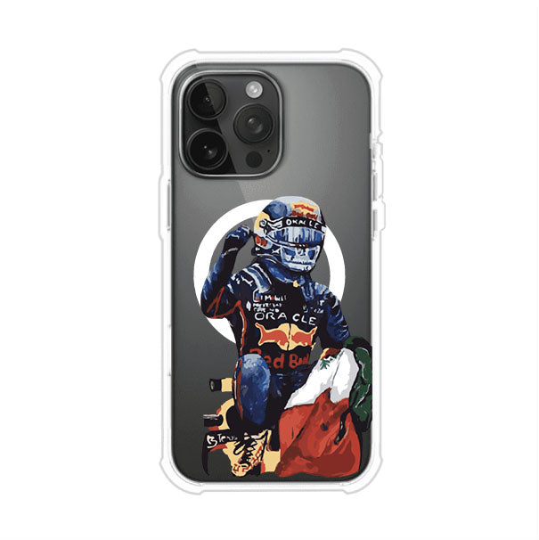 Funda para iPhone con ilustración de Checo Pérez, diseño Red Bull Racing, estilo artístico – Remark Mx
