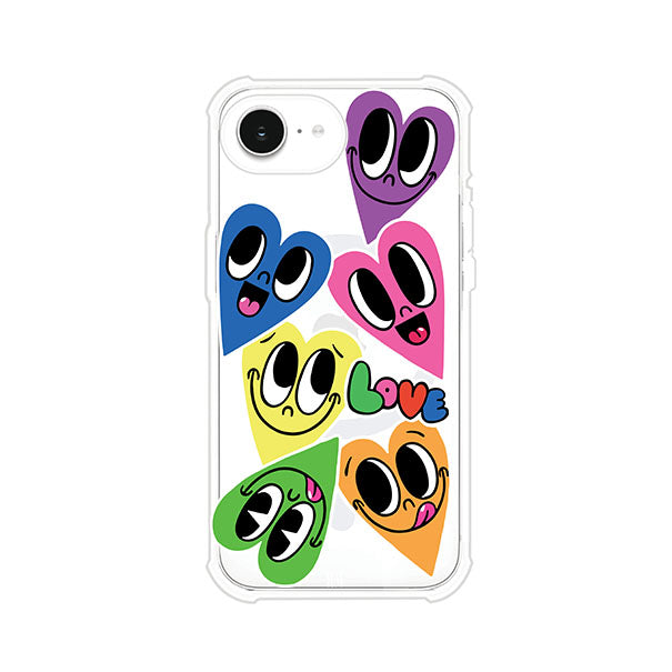 Funda para iPhone con diseño de corazones sonrientes en colores vibrantes – Remark Mx
