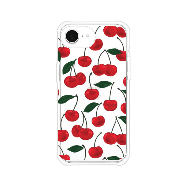 Funda personalizada para iPhone con diseño aesthetic de cerezas (cherries) rojas sobre fondo rosa, ideal para un estilo juvenil y divertido. Producto de Remark MX
