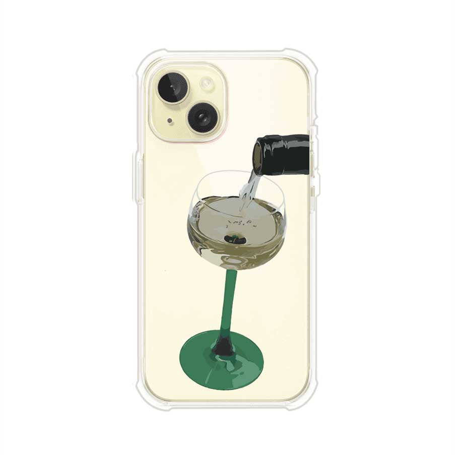 Funda personalizada para iPhone con ilustración de un dirty martini siendo servido en una copa. Diseño elegante y moderno para amantes de los cócteles. Producto de Remark MX