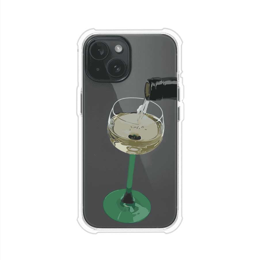 Funda personalizada para iPhone con ilustración de un dirty martini siendo servido en una copa. Diseño elegante y moderno para amantes de los cócteles. Producto de Remark MX