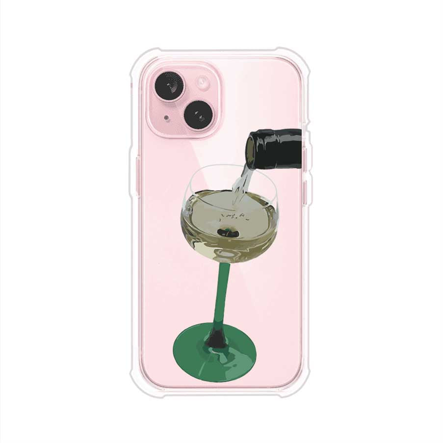Funda personalizada para iPhone con ilustración de un dirty martini siendo servido en una copa. Diseño elegante y moderno para amantes de los cócteles. Producto de Remark MX