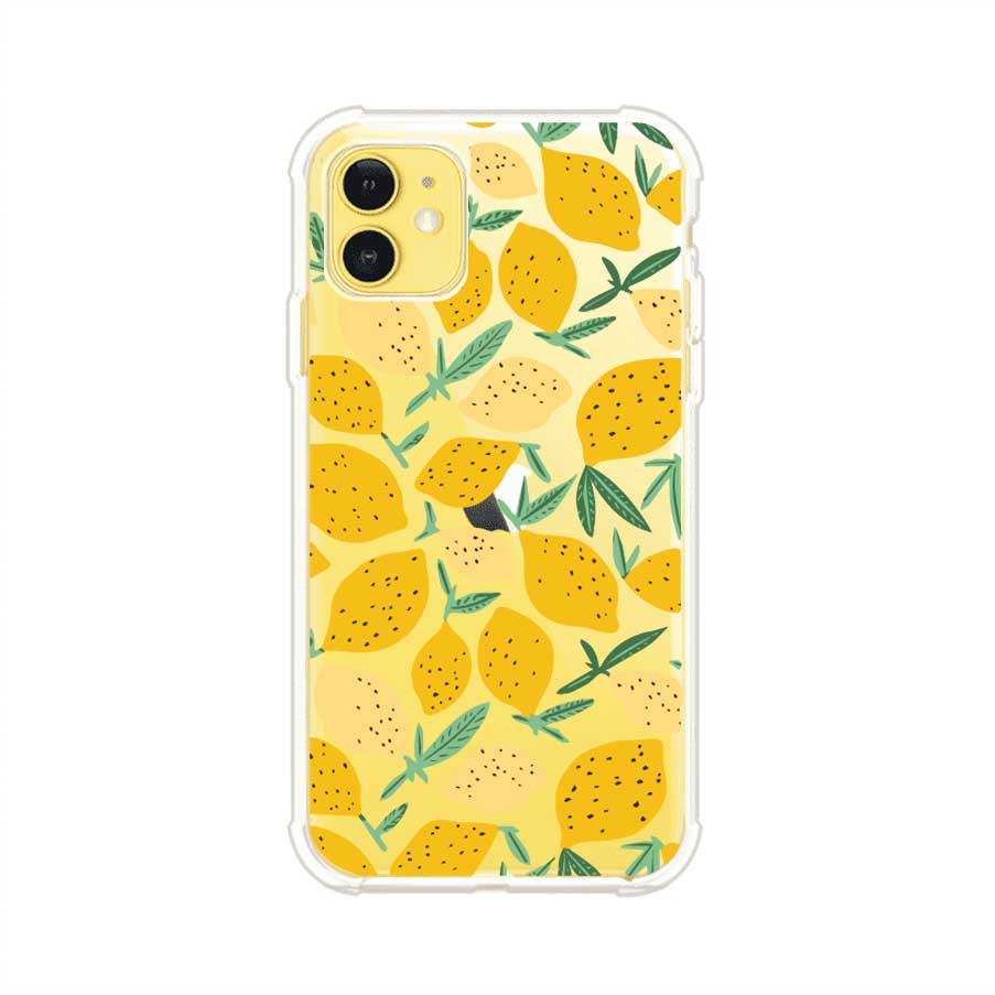 Funda personalizada para iPhone con diseño de limones amarillos estilo limoncello, inspirada en el verano mediterráneo. Producto de Remark MX