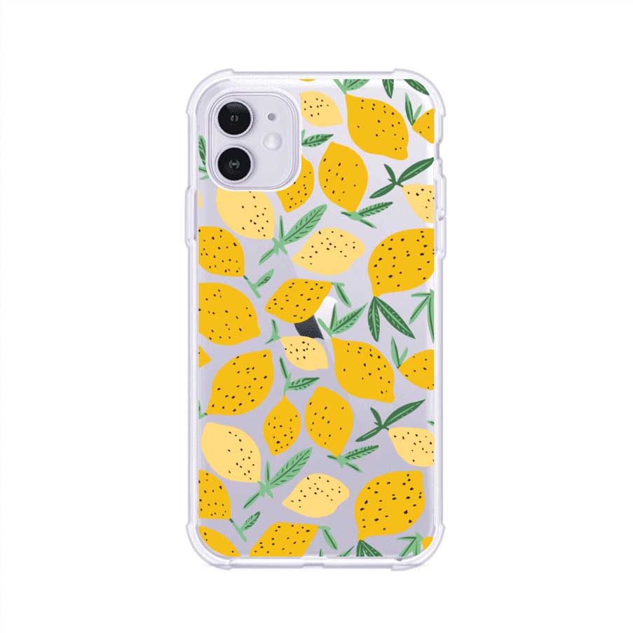 Funda personalizada para iPhone con diseño de limones amarillos estilo limoncello, inspirada en el verano mediterráneo. Producto de Remark MX