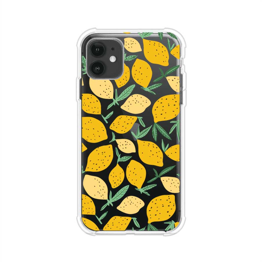 Funda personalizada para iPhone con diseño de limones amarillos estilo limoncello, inspirada en el verano mediterráneo. Producto de Remark MX