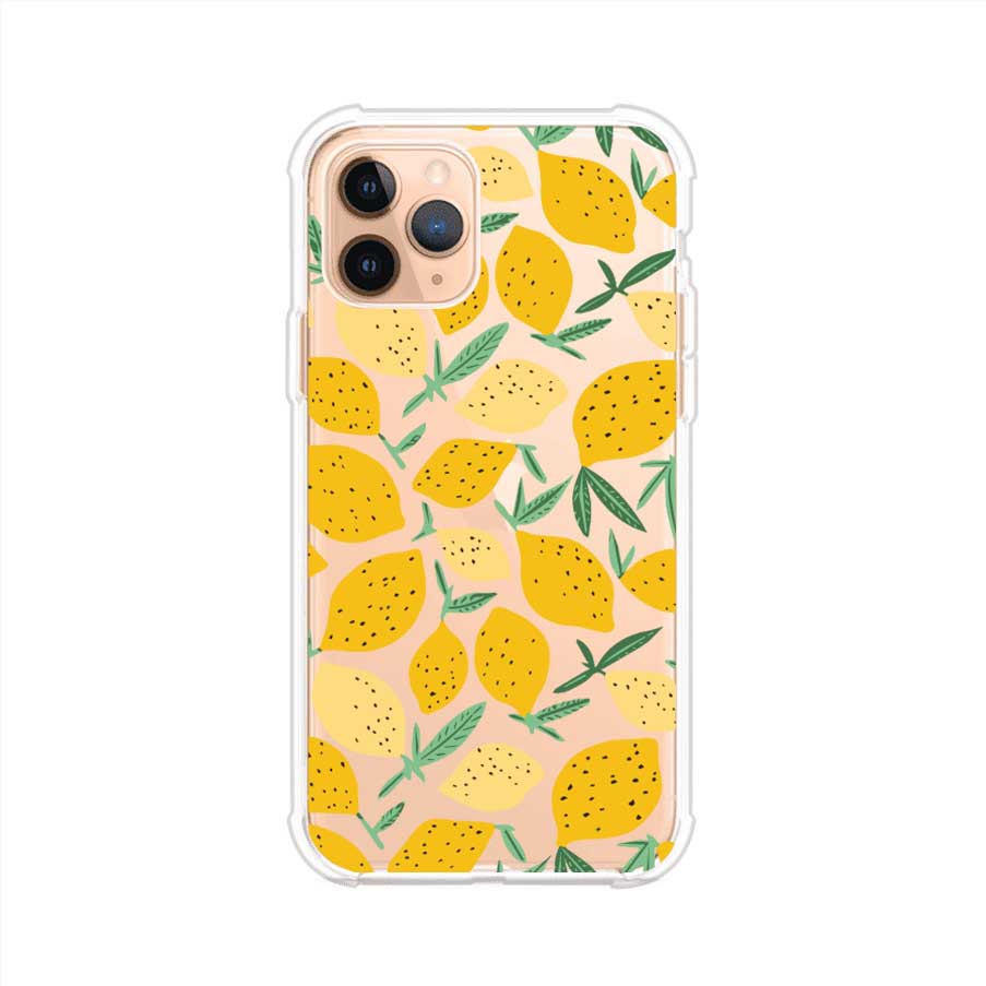 Funda personalizada para iPhone con diseño de limones amarillos estilo limoncello, inspirada en el verano mediterráneo. Producto de Remark MX