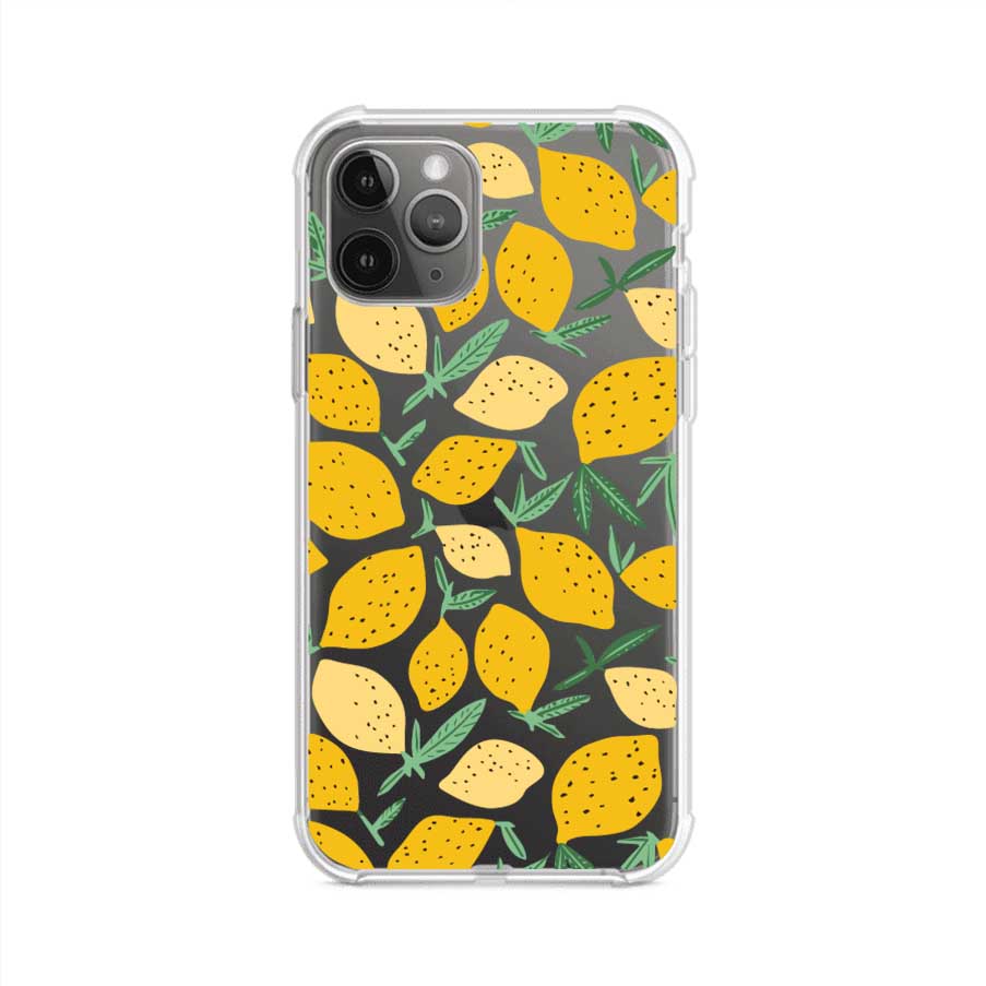 Funda personalizada para iPhone con diseño de limones amarillos estilo limoncello, inspirada en el verano mediterráneo. Producto de Remark MX