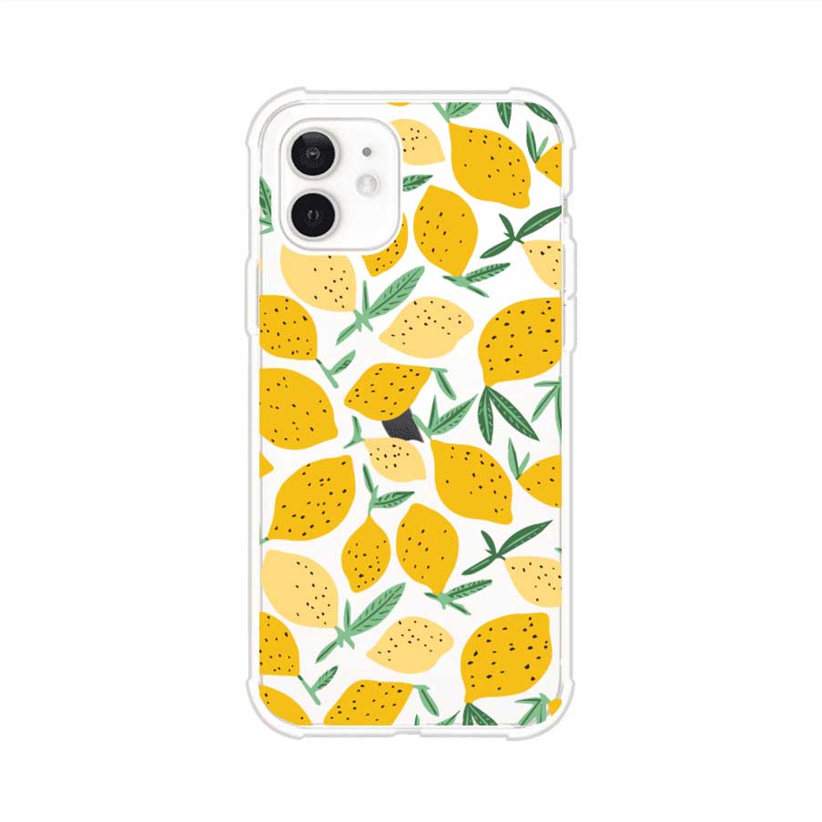 Funda personalizada para iPhone con diseño de limones amarillos estilo limoncello, inspirada en el verano mediterráneo. Producto de Remark MX