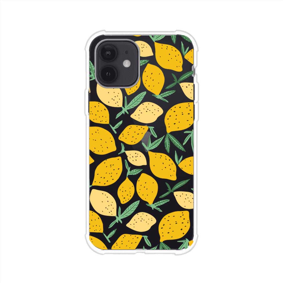 Funda personalizada para iPhone con diseño de limones amarillos estilo limoncello, inspirada en el verano mediterráneo. Producto de Remark MX
