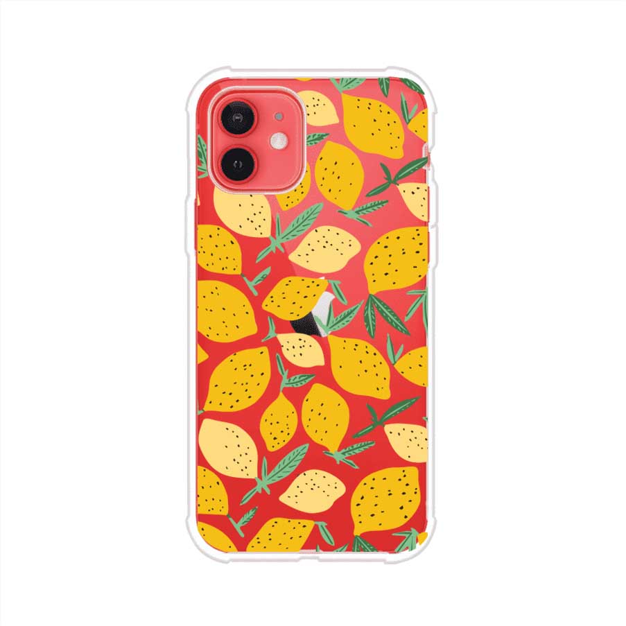 Funda personalizada para iPhone con diseño de limones amarillos estilo limoncello, inspirada en el verano mediterráneo. Producto de Remark MX