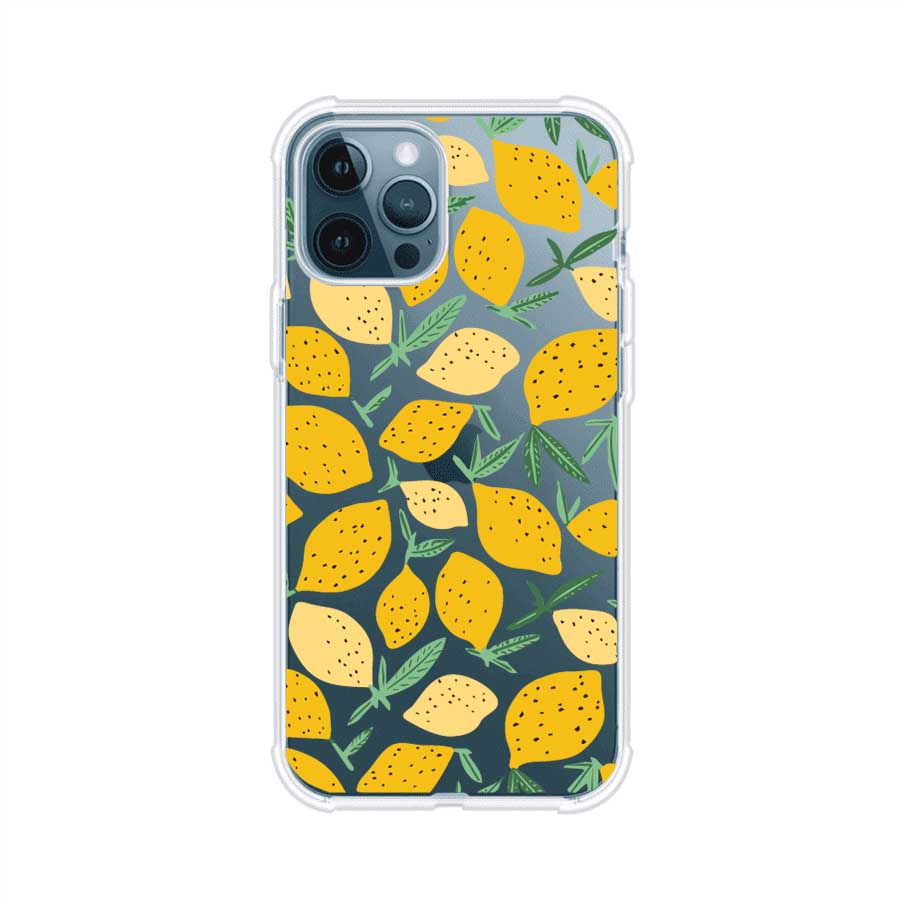 Funda personalizada para iPhone con diseño de limones amarillos estilo limoncello, inspirada en el verano mediterráneo. Producto de Remark MX