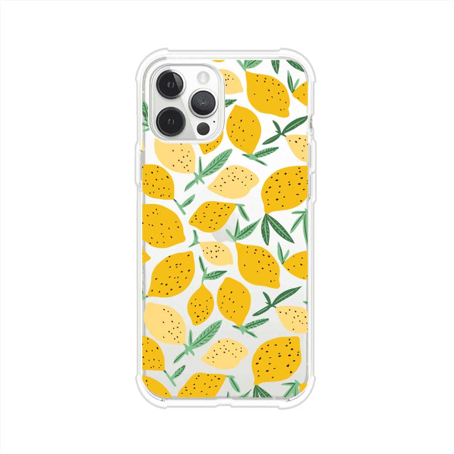 Funda personalizada para iPhone con diseño de limones amarillos estilo limoncello, inspirada en el verano mediterráneo. Producto de Remark MX