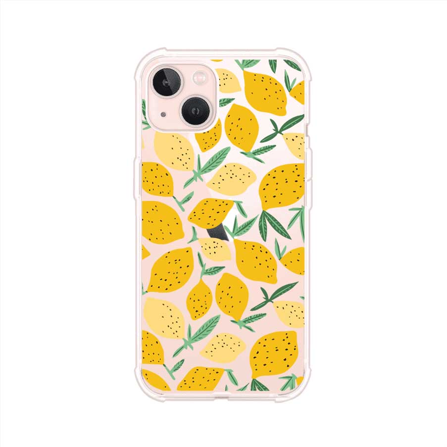 Funda personalizada para iPhone con diseño de limones amarillos estilo limoncello, inspirada en el verano mediterráneo. Producto de Remark MX