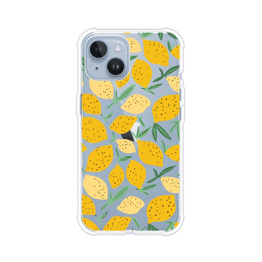 Funda personalizada para iPhone con diseño de limones amarillos estilo limoncello, inspirada en el verano mediterráneo. Producto de Remark MX