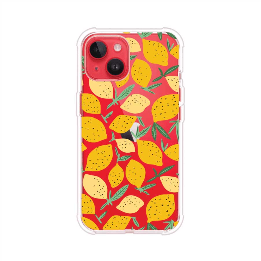 Funda personalizada para iPhone con diseño de limones amarillos estilo limoncello, inspirada en el verano mediterráneo. Producto de Remark MX