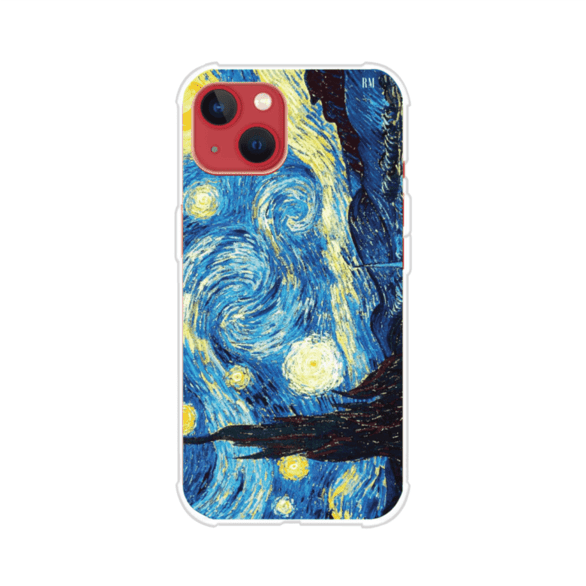 Funda para iPhone con diseño de La Noche Estrellada de Van Gogh. Ideal para amantes del arte clásico, con colores vibrantes en azul y amarillo que evocan una atmósfera mágica. Diseño exclusivo de Remark MX