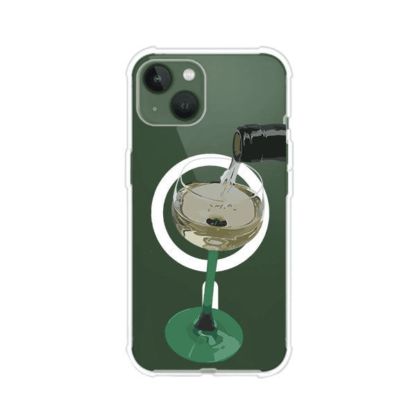 Funda personalizada para iPhone con ilustración de un dirty martini siendo servido en una copa. Diseño elegante y moderno para amantes de los cócteles. Producto de Remark MX