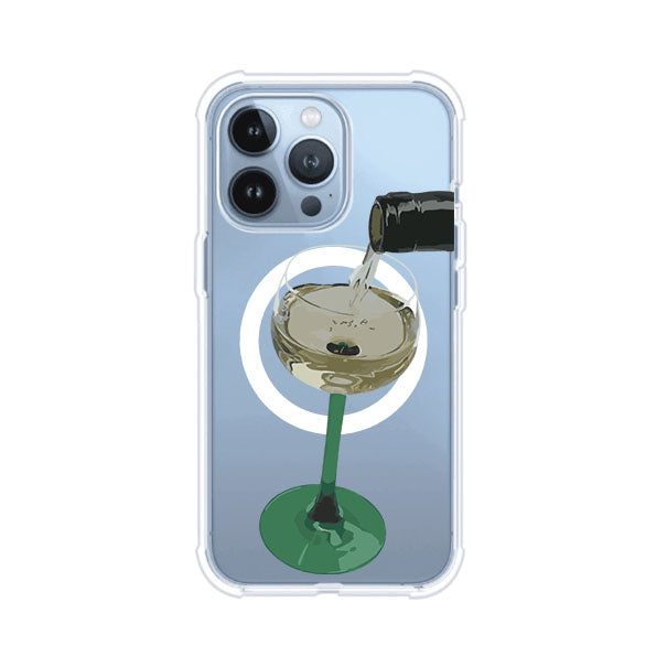 Funda personalizada para iPhone con ilustración de un dirty martini siendo servido en una copa. Diseño elegante y moderno para amantes de los cócteles. Producto de Remark MX