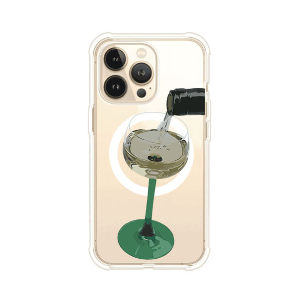 Funda personalizada para iPhone con ilustración de un dirty martini siendo servido en una copa. Diseño elegante y moderno para amantes de los cócteles. Producto de Remark MX