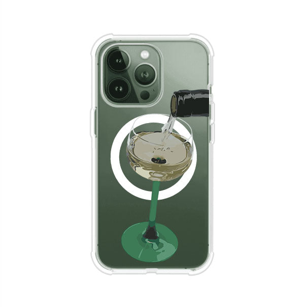 Funda personalizada para iPhone con ilustración de un dirty martini siendo servido en una copa. Diseño elegante y moderno para amantes de los cócteles. Producto de Remark MX