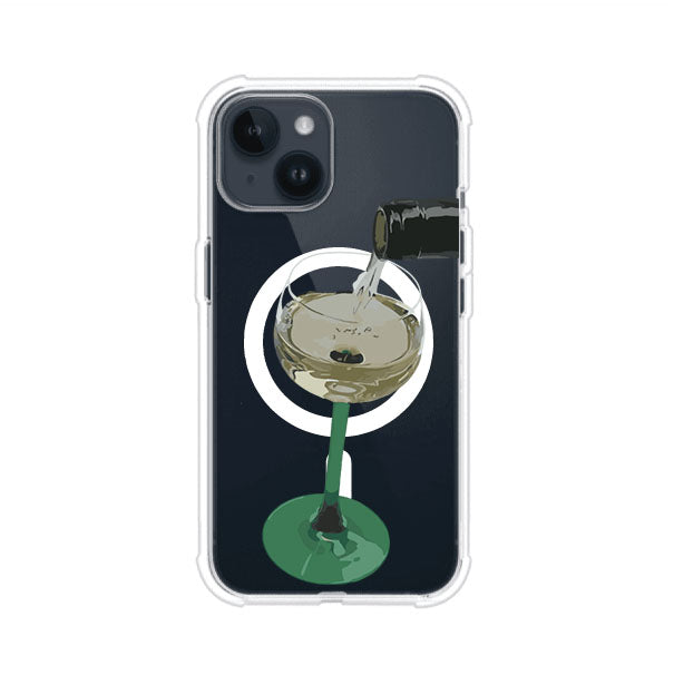 Funda personalizada para iPhone con ilustración de un dirty martini siendo servido en una copa. Diseño elegante y moderno para amantes de los cócteles. Producto de Remark MX