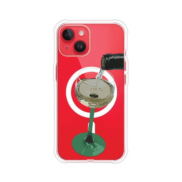 Funda personalizada para iPhone con ilustración de un dirty martini siendo servido en una copa. Diseño elegante y moderno para amantes de los cócteles. Producto de Remark MX
