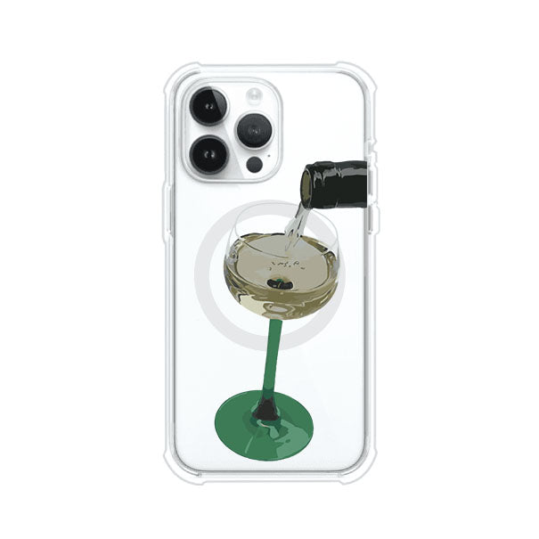 Funda personalizada para iPhone con ilustración de un dirty martini siendo servido en una copa. Diseño elegante y moderno para amantes de los cócteles. Producto de Remark MX
