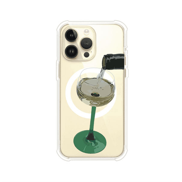 Funda personalizada para iPhone con ilustración de un dirty martini siendo servido en una copa. Diseño elegante y moderno para amantes de los cócteles. Producto de Remark MX