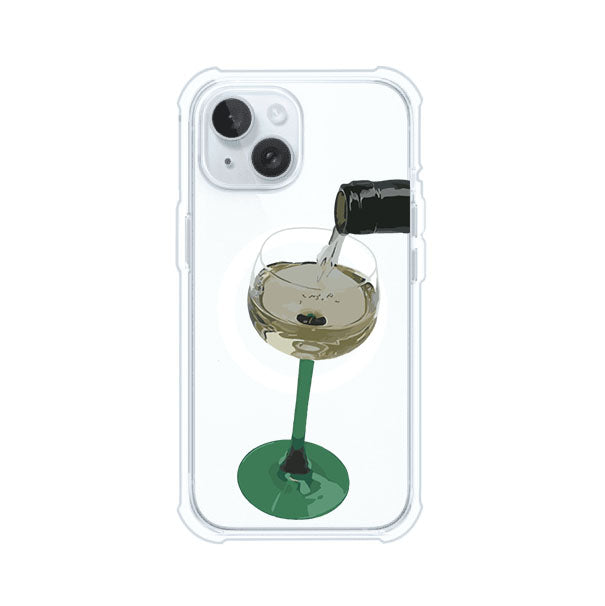 Funda personalizada para iPhone con ilustración de un dirty martini siendo servido en una copa. Diseño elegante y moderno para amantes de los cócteles. Producto de Remark MX