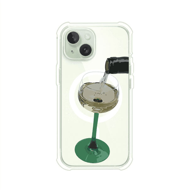 Funda personalizada para iPhone con ilustración de un dirty martini siendo servido en una copa. Diseño elegante y moderno para amantes de los cócteles. Producto de Remark MX