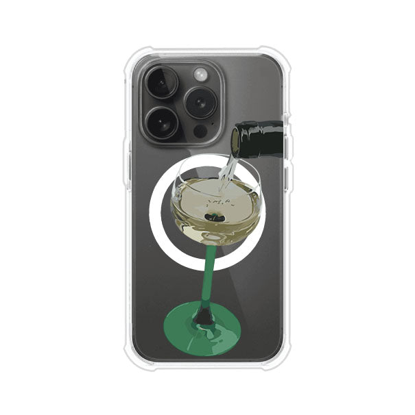 Funda personalizada para iPhone con ilustración de un dirty martini siendo servido en una copa. Diseño elegante y moderno para amantes de los cócteles. Producto de Remark MX